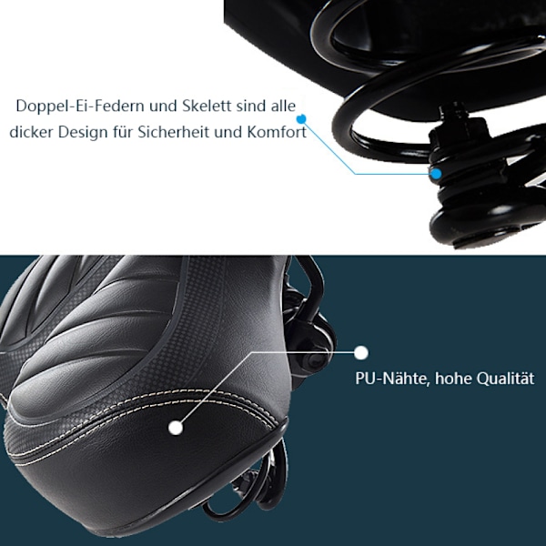 Superandningsbar ihålig design, halkskyddsmönster i gummi cykelsadel för män och kvinnor, ergonomisk sits med memory foam-vaddering, ersättning för mountainbike