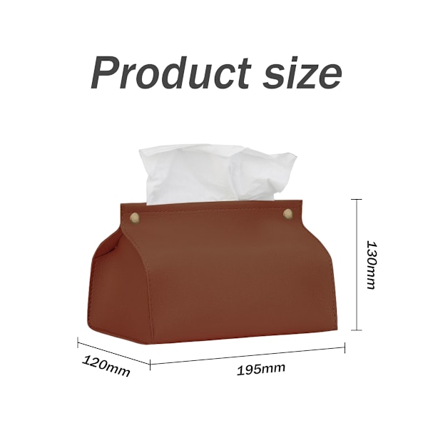 Rektangulär servettlådehållare, enfärgad servettlådehållare, PU-läder servettlådehållare, dekorativ organizer, 7,7X5,2X4,72
