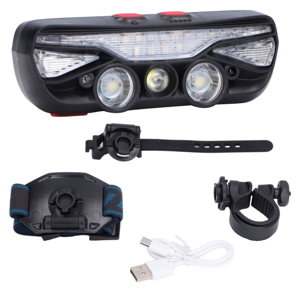 Multifunksjonell LED-hovedlykt Dobbel lyskilde USB-oppladbar