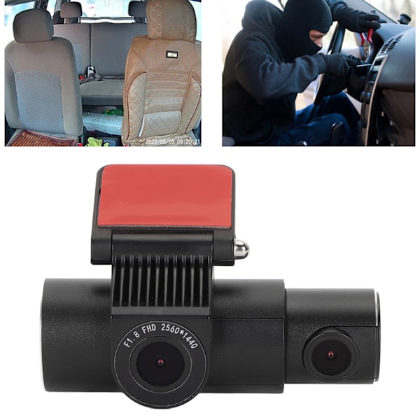 3 Channel Dash Cam Front Rear Inside View 2K 1080p Night Vision Loop Recording Parking Monitoring Driving Recorder