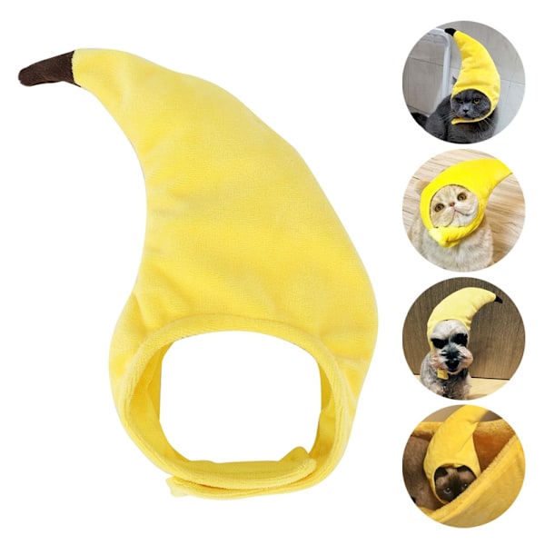 Pet Style Icon: Bedårande Kattdräkt Hatt, Banantema för Skratt, Justerbar Storlek för Alla Husdjur, Pålitligt Material för Hållbarhet, Husdjursfestdräkt