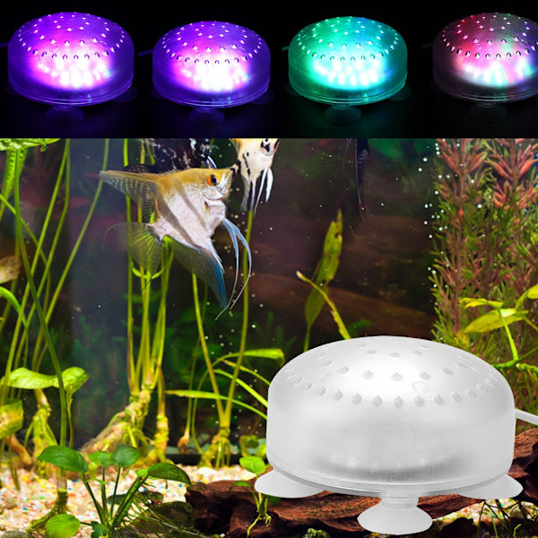 LED Multicolor Mini Vandtæt Rund Akvarielys Nedsænkelig