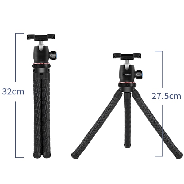 Fotoentusiast: Flexibelt stativ med kulhuvudrotation, vattentätt stativ för Cold Shoe-fäste, dolt telefonstativfäste, universellt