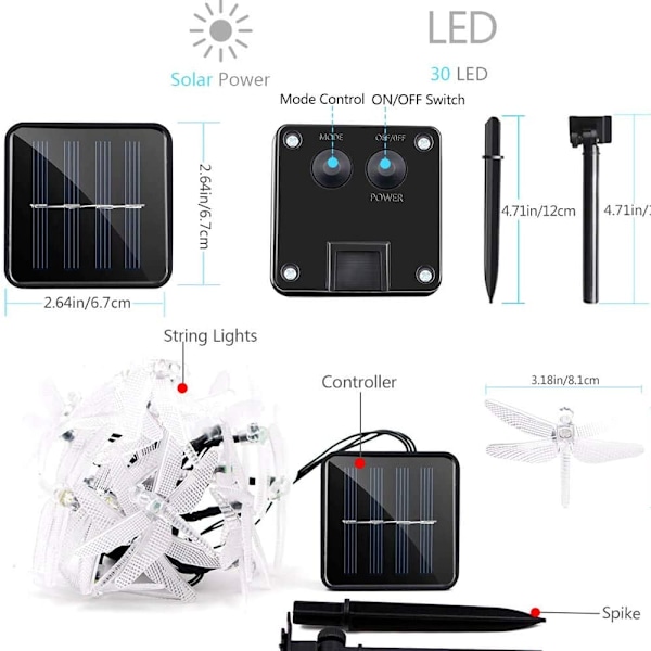 2-pack solcellslampor för utomhusbruk, 48/56 LED-solcellslampor för trädgård,