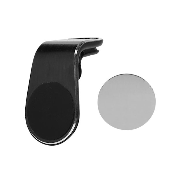 Bilmonteret magnetisk luftventilationsbeslag, metalclips til magnetisk mobiltelefonholder (sort)