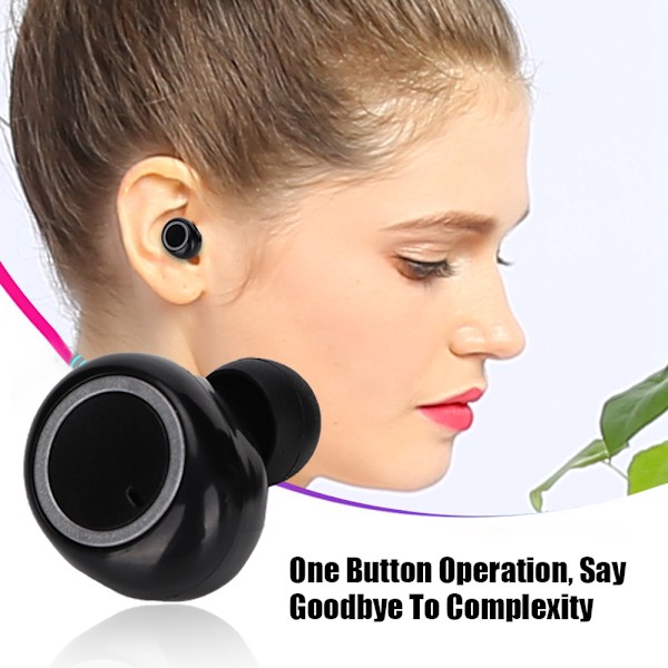 Bluetooth 5.0 Hörlurar TWS Trådlösa Hörlurar In-Ear Öronproppar med Laddningsbox