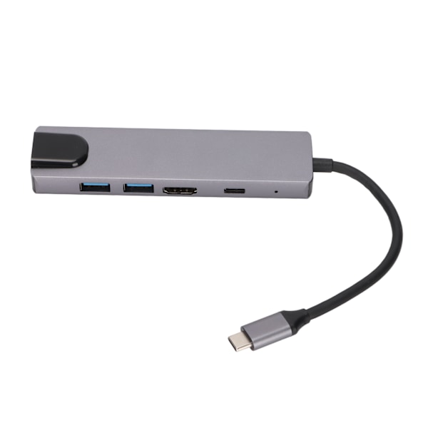 Hub 5 i 1 USB C Multiport Snabb Enkel Laddning 4K Högupplöst Multimediagränssnitt Gränssnitt Hub Kortläsare