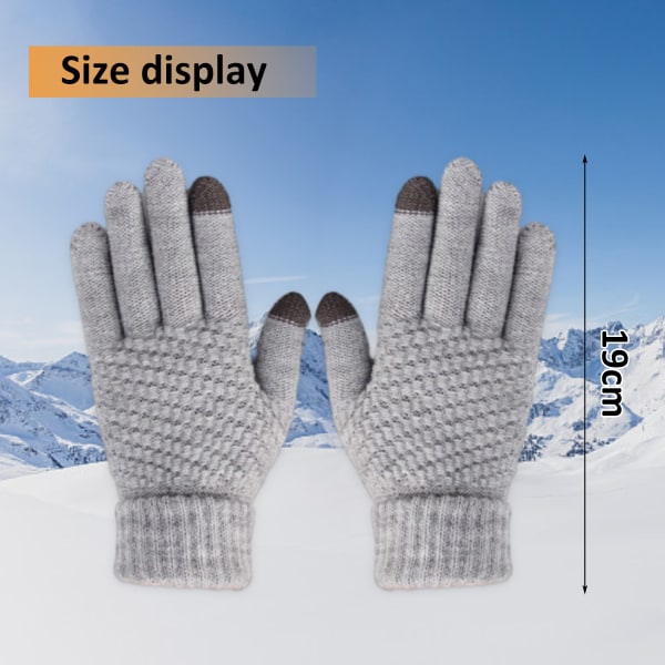 2 pairs of women's Winter touch screen gloves Warm wool lined