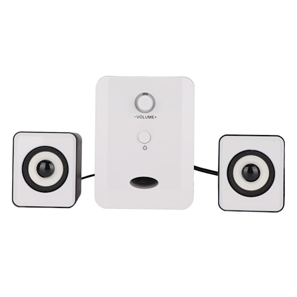 USB-drivna skrivbords högtalare Datorhögtalare med subwoofer för PC Laptop Tablet Desktop Dazzle Version Svart Vit