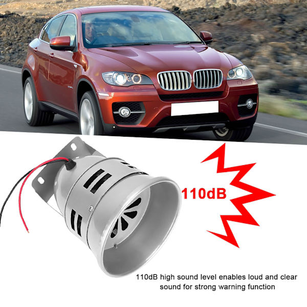 110dB Super Høj Bilmotor Alarm Sirene Elektrisk Horn Højttaler 12V