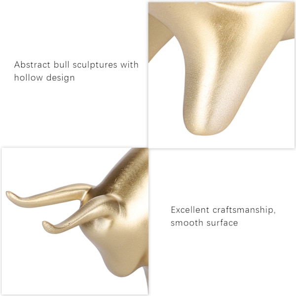 Abstrakt Tyrsculptur Hul Resin Look Down Okse Statue Dyrehåndværk Ornament Stueindretning Guld