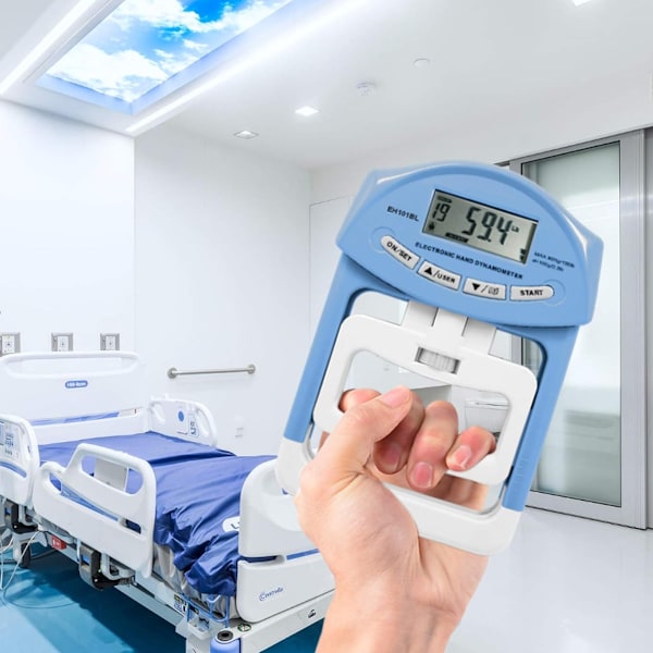 Digital handdynamometer för sport och fitness, greppstyrkemätning med minnesfunktion, automatisk avstängning för energieffektivitet (90 kg max, 0,1 kg