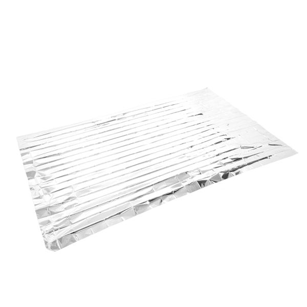 Reflekterande Nödfilt, Överlevnadsutrustning för Utomhusäventyr, Mylar Termisk Filt med Förbättrad Värmeåtervinning, Silver, Vikbar Design för