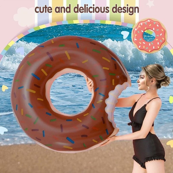 Jätte Uppblåsbar Donut, Kraftig Tjock Vinyl Slitstark Vinyl Pvc, Perfekt För Poolunderhållning Och Fritid, Sommarkul Lämplig För Både Vuxna Och