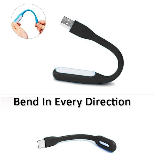 3-pak Mini USB LED-lys, USB-lys til bærbar computertastatur, fleksibel læselampe, USB-drevet LED-lys, bærbar USB-bærbar lys