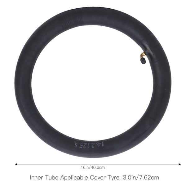 2 stk. Inner Tube Reserve Butyl Gummi Dekk W/Bend Valve for Folding Sykkel Bike14x2.125in