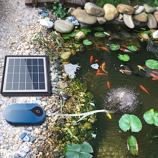 Aquatic Serenity, Andoer Solarluftpump Kit för Liten Damm, Flexibel Slanglängd Säkerställer Optimal Placering, Enkel Installation Solcellsdriven Syresättare