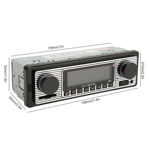 Auton Bluetooth MP3-soitin WAV AUX-tulolla, tukee handsfree-puheluita, ääniopastusta, selkeää ääntä ja auton stereovastaanotinta