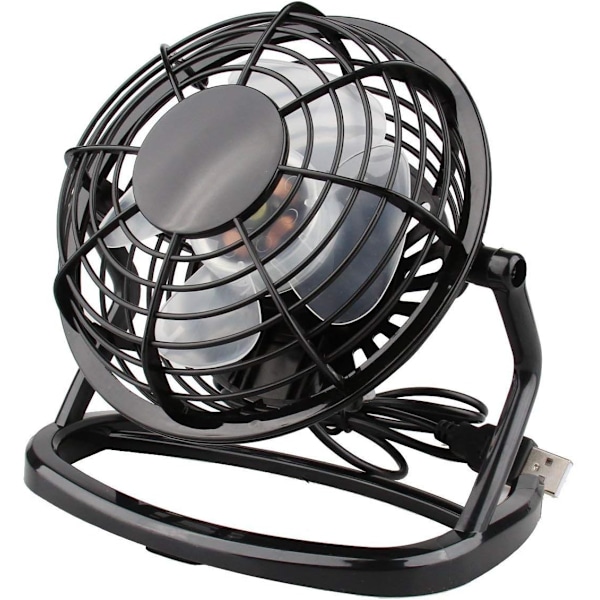 Ultratyst Mini Skrivbordsfläkt, Portabel och USB-driven med Justerbar Vinkel och 360° Rotation, Lättanvänd Design för Hem och Kontor, Svart (Liten)
