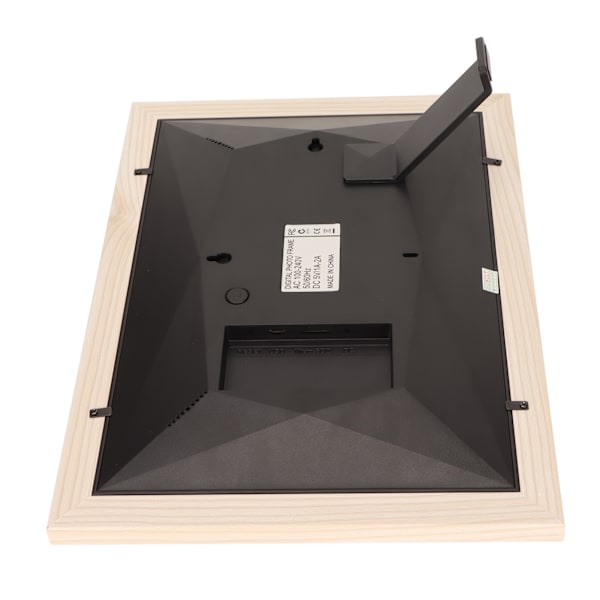 10,1 tommers digital fotoramme 1280x800 IPS berøringsskjerm WiFi elektronisk fotoramme med treramme 100‑240V EU-plugg