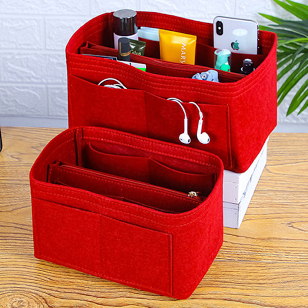 Ropch Håndveske Organizer Veske Organizer med Rom Veskeinnlegg Veske i Veske Håndveskemappe Beige - L