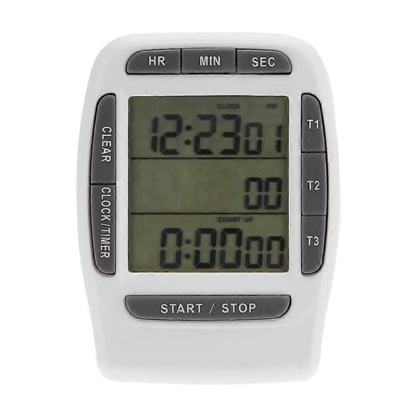 Bærbar Digital Trekanals Kjøkkentimer i ABS, LCD-timer, Nedtellingstimer
