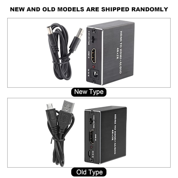 4K*2K HDMI Audio Splitter Extractor Konverter HDMI til HDMI+SPDIF+3.5mm Lyd Output