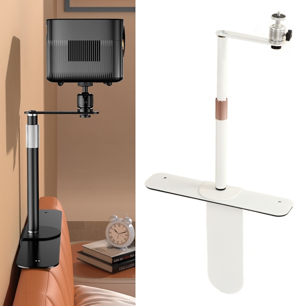 Prosjektorstativ 24-40CM Justerbar Vinkel Prosjektorfesteholder 1/4in Tråd for Sofa Seng Hvit
