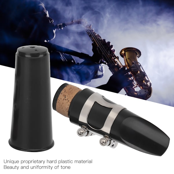 Klarinett Munnstykke Kit ABS Ligatur Puter Reed Cap Musikk Instrument Tilbehør(Svart )