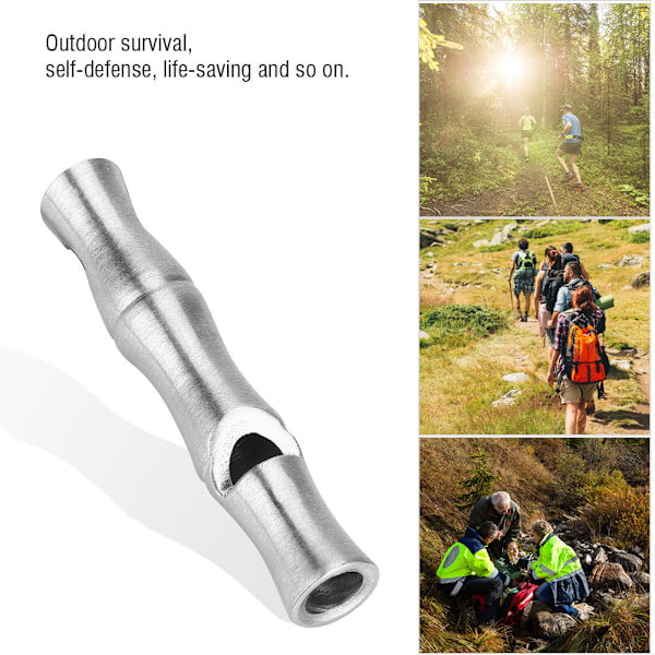 Hög upp till 120db Nöd-visselpipa, Portabel kropp för utomhusäventyr, Solid Titanlegering EDC Säkerhetsvisselpipa med kedja för handsfree-bärning