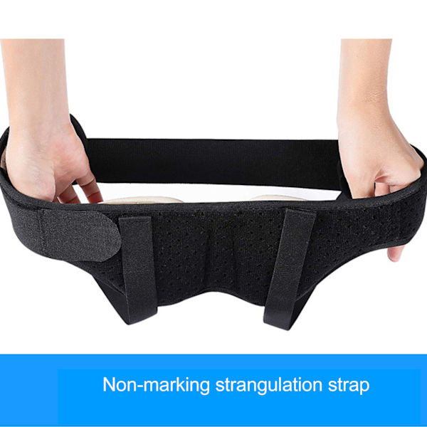 Stöd för ljumskbråck för män, justerbart litet bråckband med PU-skumkudde, svart, M