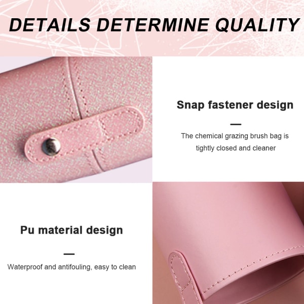 PU makeup børste spand bærbar snap-on makeup børste taske makeup børste opbevaringsrør