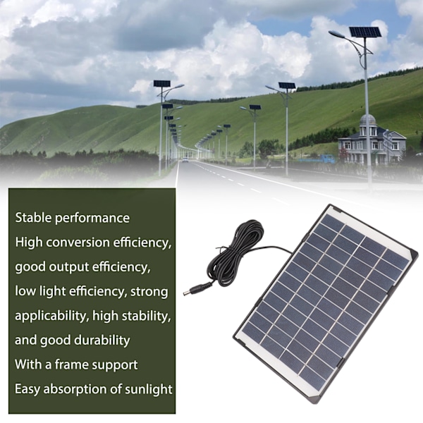6W 12V polykrystallinsk silicium solpanel 6W 12V DC5521 kamera solpanel udendørs overvågningsbelysning oplader