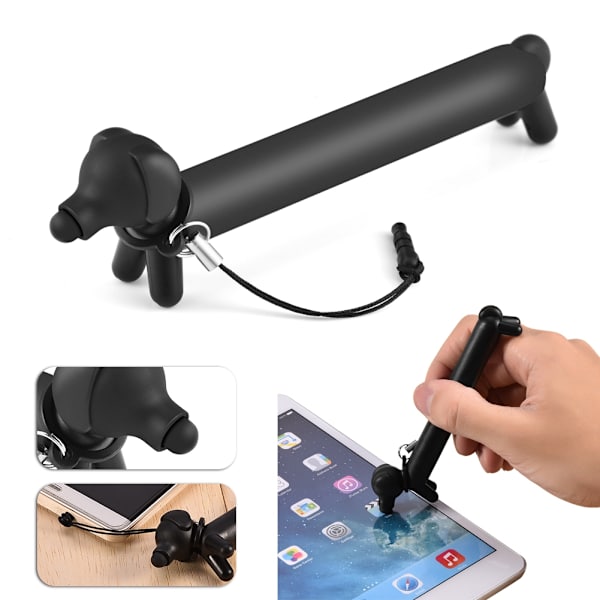 Hundetype udskiftning kapacitiv touch screen stylus pen universal til telefon  tablet (gravhund)