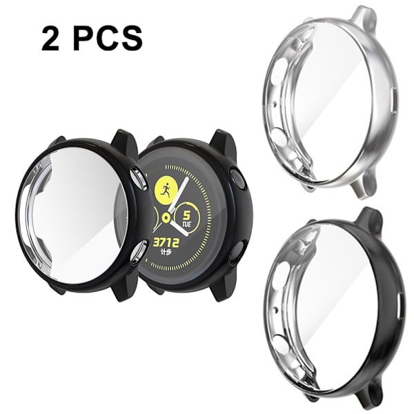2 st Kompatibel med Galaxy Watch Active2 Fodral 40mm, TPU Bumper Full Around Skärmskydd