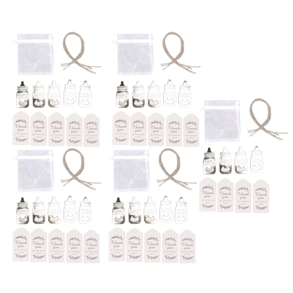 24 Set Babyflaskeöppnare Zinklegering Söta Babyflaskeformade Flasköppnare Babyshower Returgåva för Babyshowerfest