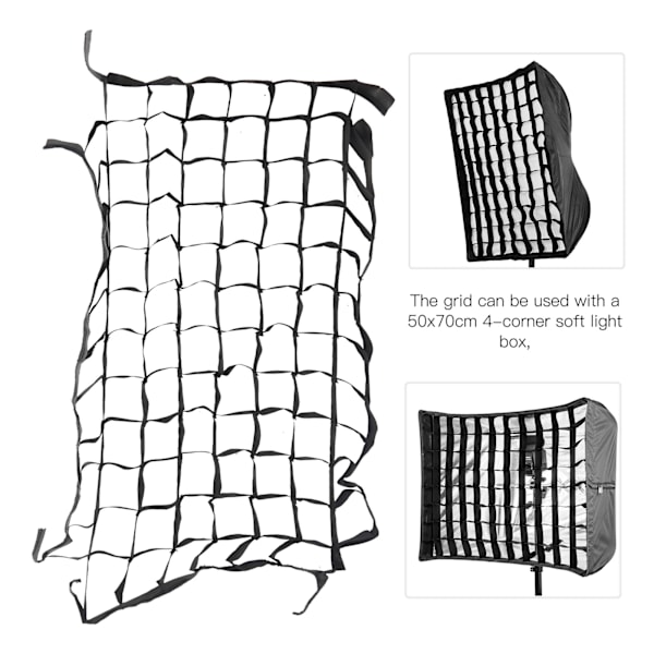 50x70cm Foldbar Softbox Cellular Grid Mesh til Fotografering Studio Tilbehør