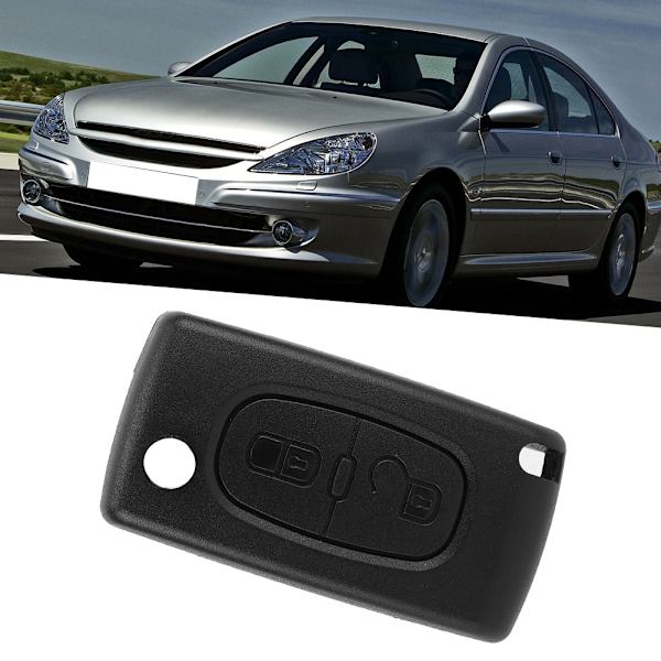 2-knaps bilnøgle fjernbetjening flip nøgle etui klinge cover skal passer til PEUGEOT 207 307 308 407