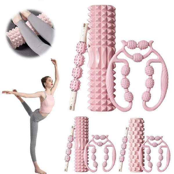 GETIT (Rosa) Yogakolumnrullset Bantning Formning Massage Muskelavslappningsutrustning