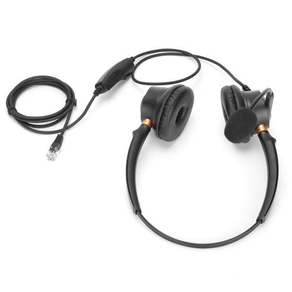 Binauralt headset - Handsfree-telefonhörlurar med brusreducerande mikrofon och volymkontroll