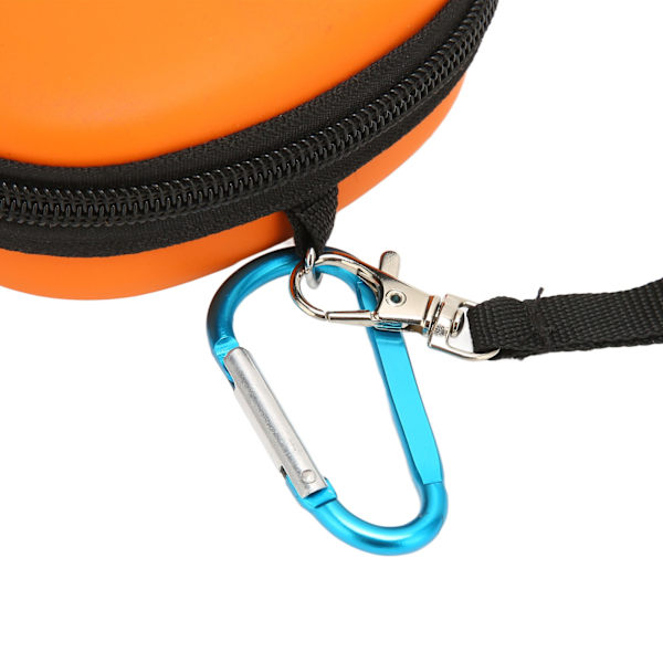 Mikro Bluetooth-högtalarefodral, stöttåligt, repfritt, vattentätt, bärbart, EVA-halvhårt fodral med metallkrok, orange