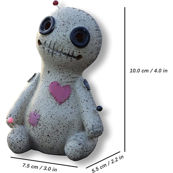 Voodoo-dukke keglebrænder, røg kommer ud af øjnene og