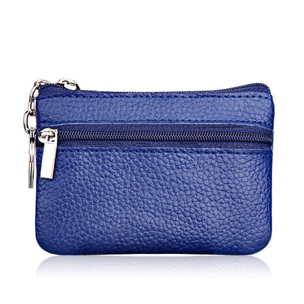Dames äkta lädermyntbörs Mini Pouch Change Wallet med nyckelring