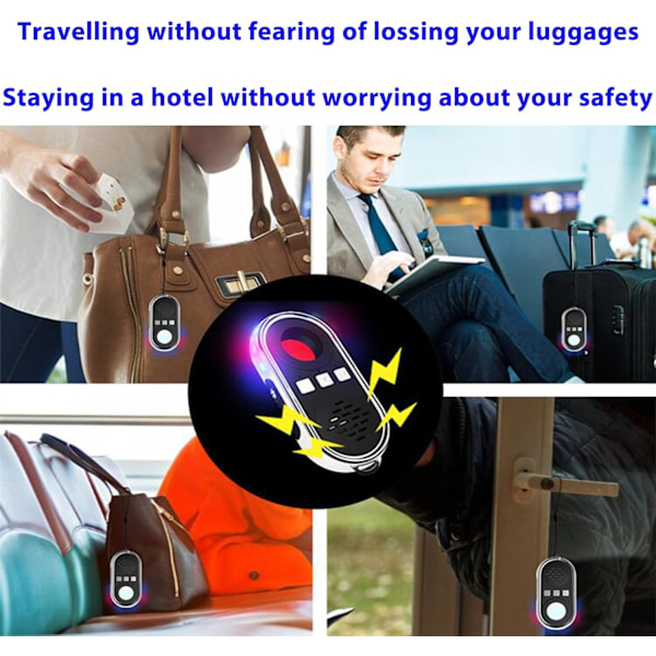 Traveler's Trust, Detektor för dolda kameror, Anti-spionenhet, Med nödljudlarm, Uppladdningsbart batteri, För personligt integritetsskydd under