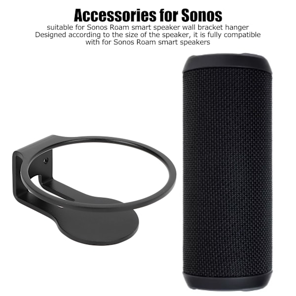 Väggfäste för smarta högtalare, robust och enkel att installera, hyllplan för Sonos Roam Black