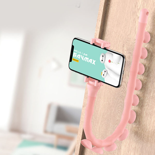 Sugkoppstelefonhållare Söt Form Kreativitet Universell Mobiltelefonhållare för Hemmakontor Resor Rosa