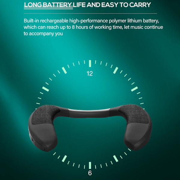 Trådlös Bluetooth-högtalare för nackband, bärbar, trådlös högtalare för surroundljud