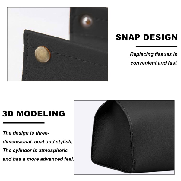 Servettbehållare, lock för formade lådor med en modern finish - designad med modernt läder