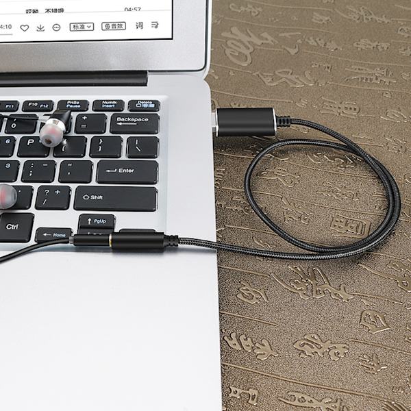 USB til 3,5 mm Jack Audio Adapter Ekstern USB Lydkort Stereo Aux Adapter for PS4 Headset PC Bærbar PC Skrivebordshøyttaler