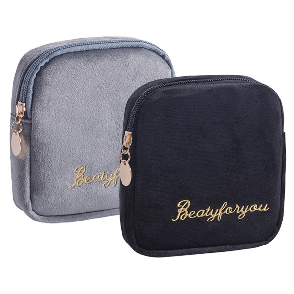 2 Pieces Tampon organizer bag Plush cloth organizer bag Portable tampon organizer bag